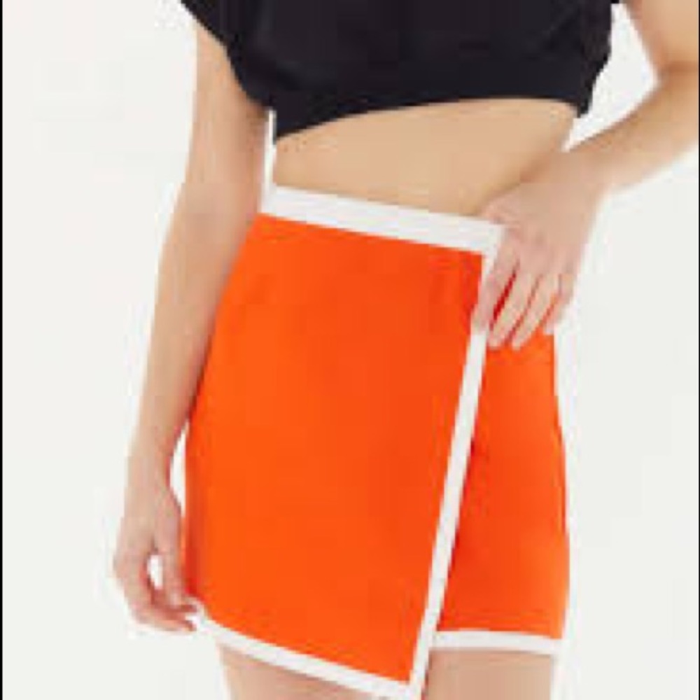 Women's Orange Urban Outfitters Wrap Mini Skirt.